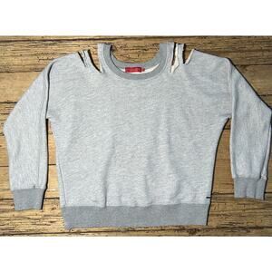 NWOT N: PHILANTHROPY MAIA OPEN SHOULDER SWEATER Heather Gray Size L